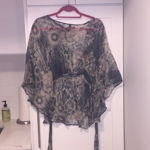 Printed sheer top